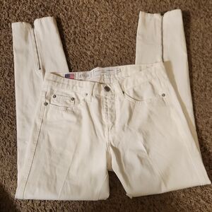 Fabrizio Gianni White Skinny Jeans with Zipper Details